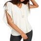 BCX Juniors' Tie-Sleeve Layered-Look Top White Size S
