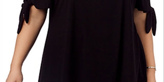 Belldini Women's Plus Short Sleeves Off the Shoulder Blouse Blue Size 3XL