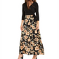 INC International Concepts Women's Tie-Side Printed-Skirt Dress Black Size 16