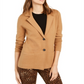 Charter Club Women's Textured Solid Blazer Wear to Work Jacket Brown Size Small