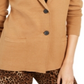 Charter Club Women's Textured Solid Blazer Wear to Work Jacket Brown Size Small