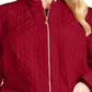 Charter Club Women's Plus Quilted Mandarin Collar Jacket Red Size 0X