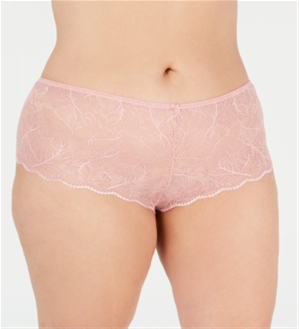 INC International Concepts Women's Plus Lace Sheer Short Panty Pink Size 3X