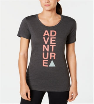 Columbia Women's Word Block Slogan Crewneck Graphic T-Shirt Gray Size X-Small