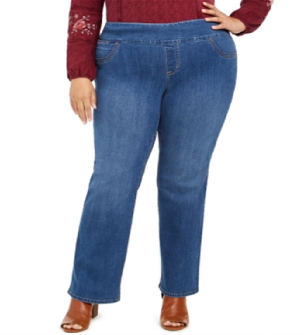 Style & Co. Womens Denim Boot Cut Jeans Blue Size 24W
