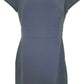 Maison Jules Women's Scalloped Short Sleeve Jewel Neck Above the Knee Sheath Cocktail Dress Blue Size 2