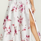 B. Darlin Women's Low Back Slitted Floral Spaghetti Strap Square Neck Full-Length Formal Fit Flare Dress White Size 0