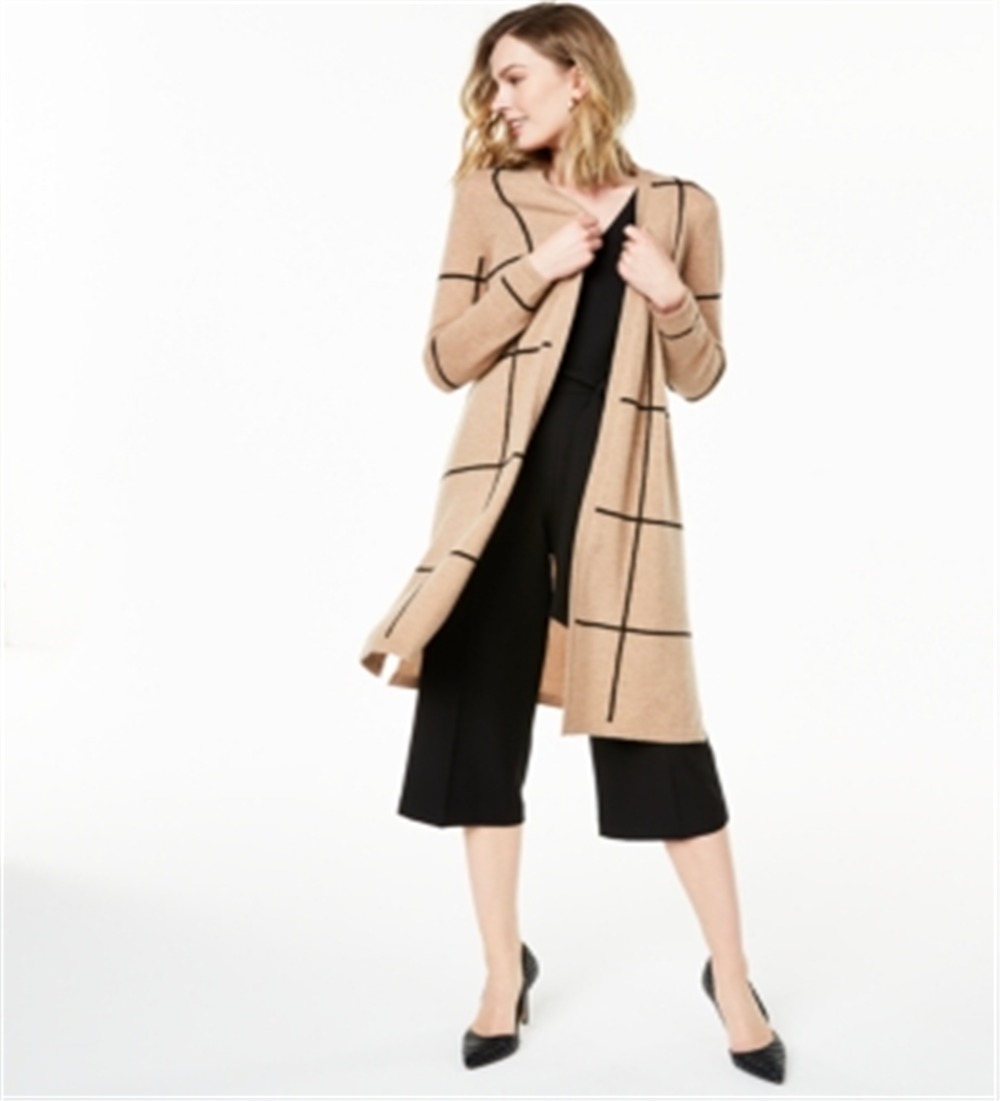 Charter Club Women's Duster Cardigan Brown Size Small