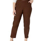 Alfred Dunner Women's Allure Slimming Stretch Pants Brown Size Petite