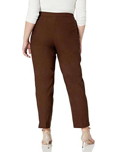 Alfred Dunner Women's Allure Slimming Stretch Pants Brown Size Petite