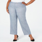 Calvin Klein Women's Pocketed Zippered Tapered Leg Wear to Work Pants Blue Size 14W