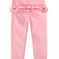 First Impressions Baby Girls Eyelet-Ruffled Leggings Pink Size 6-9MOS