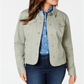 Charter Club Women's Denim Jacket Green Size M