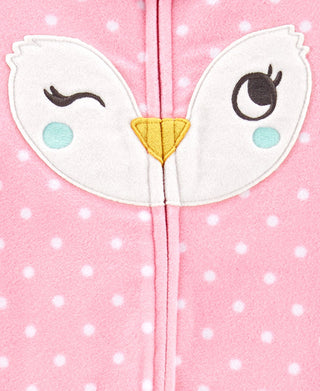 Carter's Girl's Footies Print Light Owl Fleece Footie Pink Size 4T