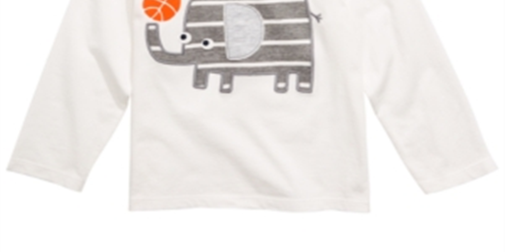 First Impressions Baby Boy's Long Sleeve Elephant Cotton T-Shirt White Size 18MOS