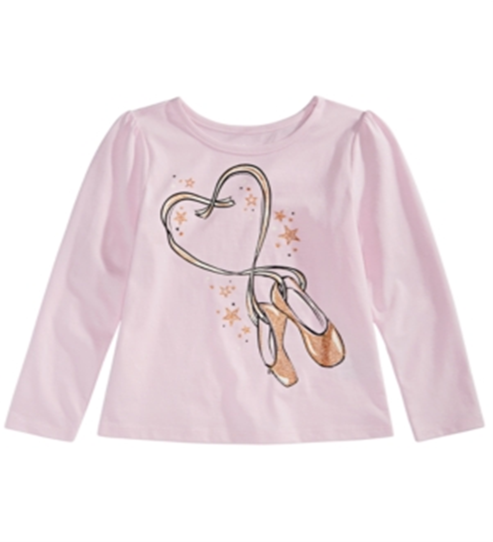 Epic Threads Little Girl's Ballet Slippers T-Shirt Pink Size 6X