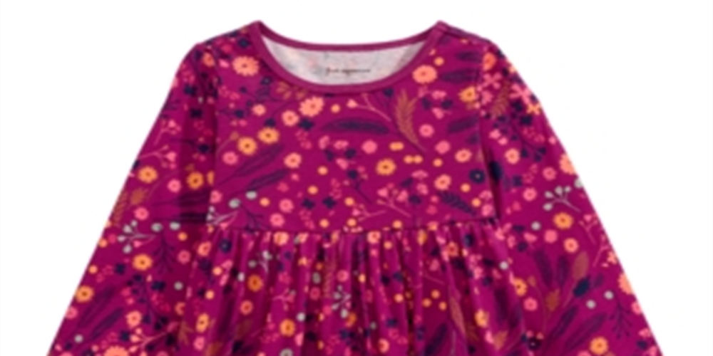 First Impressions Toddler Girl's Cotton Floral Print Tunic Purple Size 2T