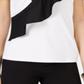 INC International Concepts Women's Colorblocked Ruffled Top Black Size PP