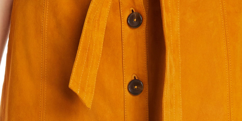 Joie Women's Lambskin Leather Suede Mini Skirt Yellow Size 4