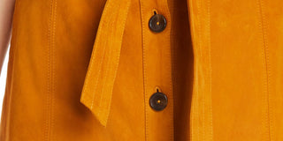 Joie Women's Lambskin Leather Suede Mini Skirt Yellow Size 4