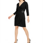 Inc International Concepts Women's Petite Embellished-Accent Wrap Dress Black Size Petite Medium