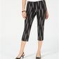 Alfani Women's Printed High Waist Capri Pants Black Size 10 Petite