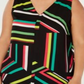 Bar III Women's Printed V Neck Pullover Top Black Size Size 1X