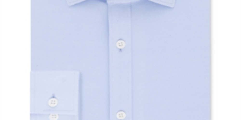 Michael Kors Men's Slim-Fit Non-Iron Perfor Light Blue Size 17.5 3233