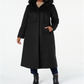 Forecaster Women's Plus Fox Fur Trim Hooded Maxi Coat Black Size 18W