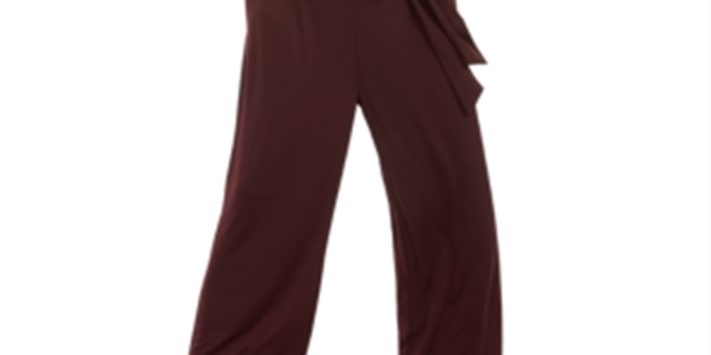Alfani Women's Ruffled Jumpsuit New Wine Size  L