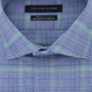 Tommy Hilfiger Men's THFlex Supima Performance Stretch  Check Dress Shirt Blue Size 15.5X32-33