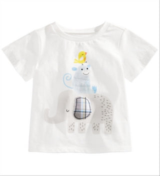 First Impressions Baby Boys Elephant-Print Cotton T-Shirt  White Size 18 Months