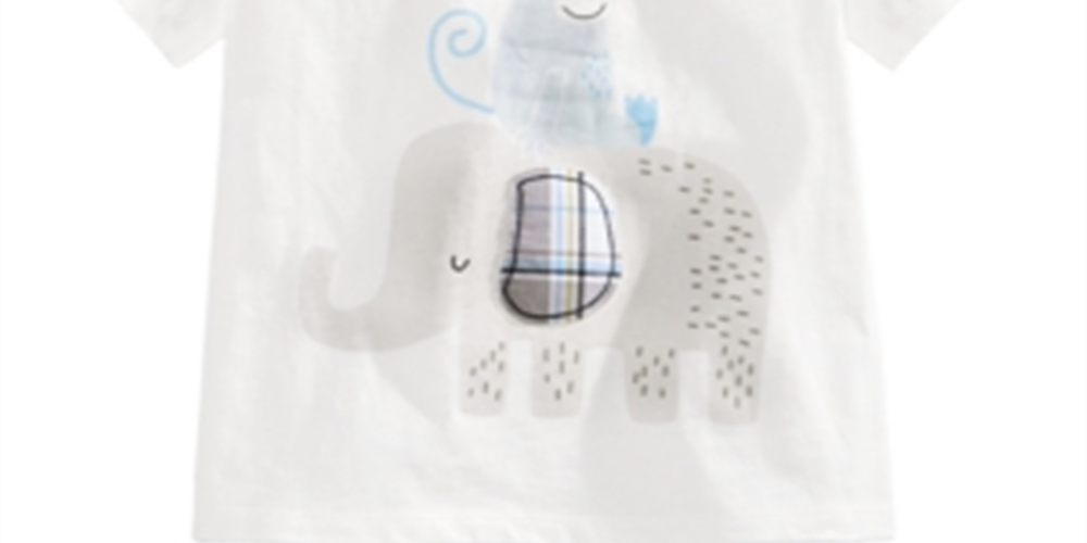 First Impressions Baby Boys Elephant-Print Cotton T-Shirt  White Size 18 Months