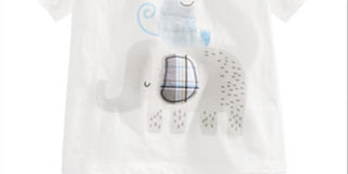 First Impressions Baby Boys Elephant-Print Cotton T-Shirt  White Size 18 Months