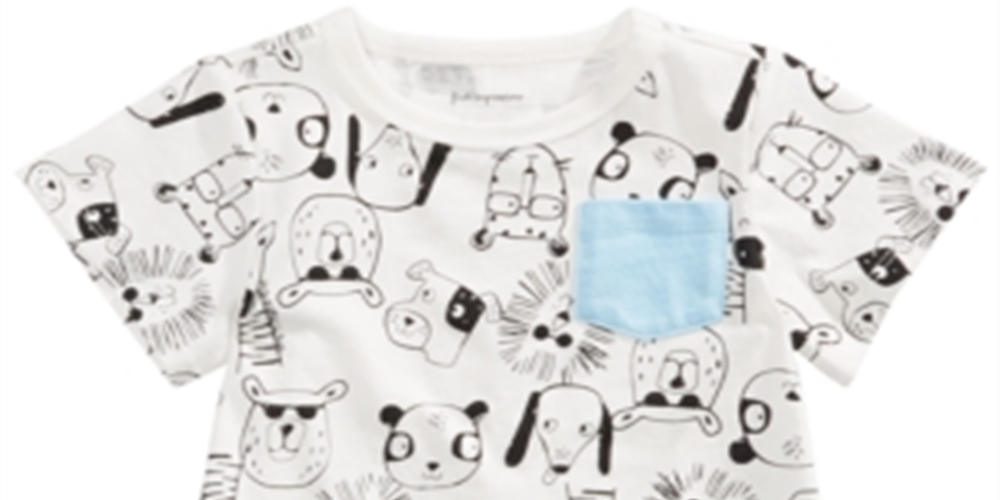 First Impressions Baby Boys Animal-Print Cotton T-Shirt  White Size 6-9 Months