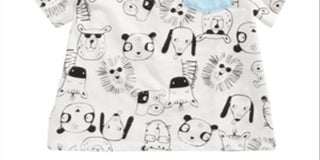 First Impressions Baby Boys Animal-Print Cotton T-Shirt  White Size 6-9 Months