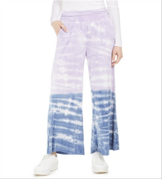 Rewash Juniors' Tie-Dyed Wide-Leg Pants Purple Size Large