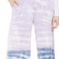Rewash Juniors' Tie-Dyed Wide-Leg Pants Purple Size Large