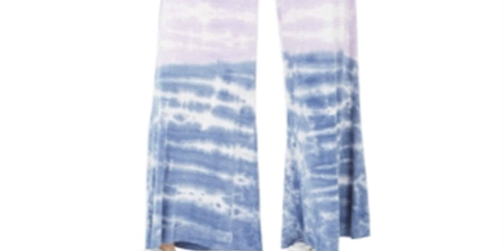 Rewash Juniors' Tie-Dyed Wide-Leg Pants Purple Size Large