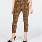 INC Women's Skinny Leopard Print Ankle Stretch Pants Brown Size 14 Brown
