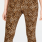 INC Women's Skinny Leopard Print Ankle Stretch Pants Brown Size 14 Brown
