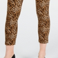 INC Women's Skinny Leopard Print Ankle Stretch Pants Brown Size 14 Brown