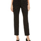 Charter Club Women's McKenna Plaid Tummy-Control Skinny Jeans Black Size 18