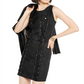 INC Women's Lace-up Faux-Suede Dress  Black Size XL