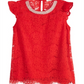 Monteau Big Girl's Embellished Lace Top Red Size XL