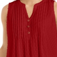 Calvin Klein Women's Barn Plus Texture Dot V Neck Blouse Red Size XX-Large