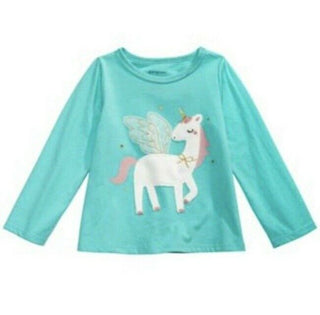First Impressions Baby Girl's Unicorn Print Cotton T-Shirt Green Size 12 MOS