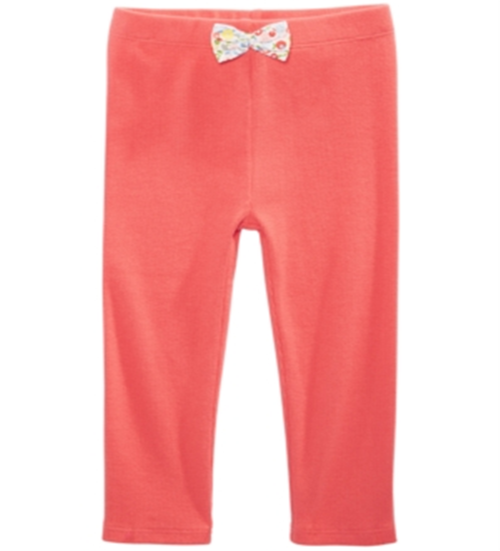First Impressions Toddler Girl's Ribbed Bow Waist Cotton Pants Orange Size 4T