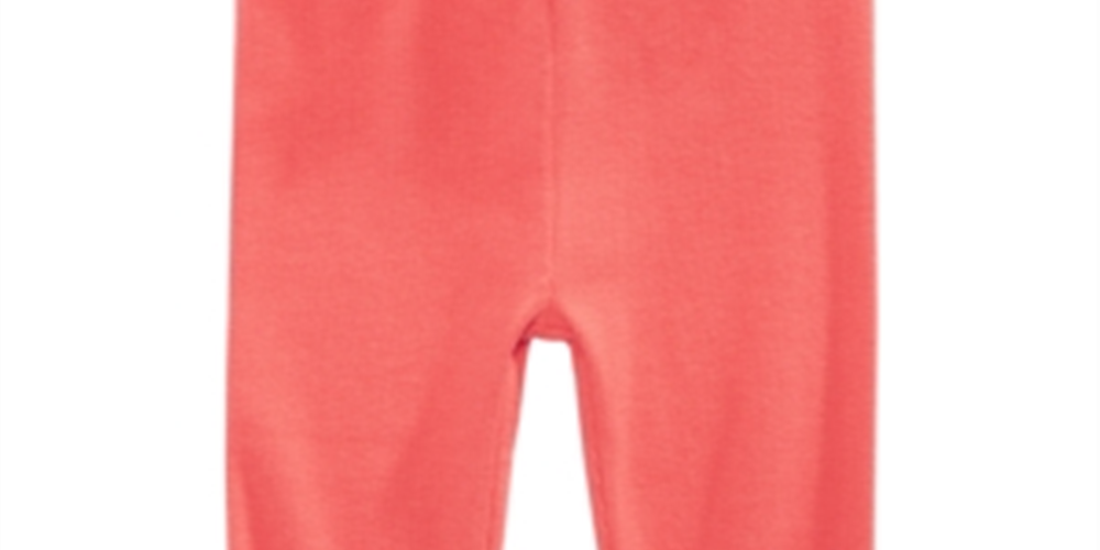 First Impressions Toddler Girl's Ribbed Bow Waist Cotton Pants Orange Size 4T