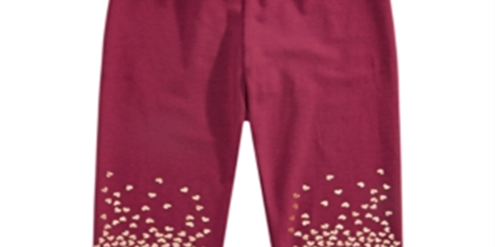 Epic Threads Little Girl's Glitter Knee Leggings Red Size 5